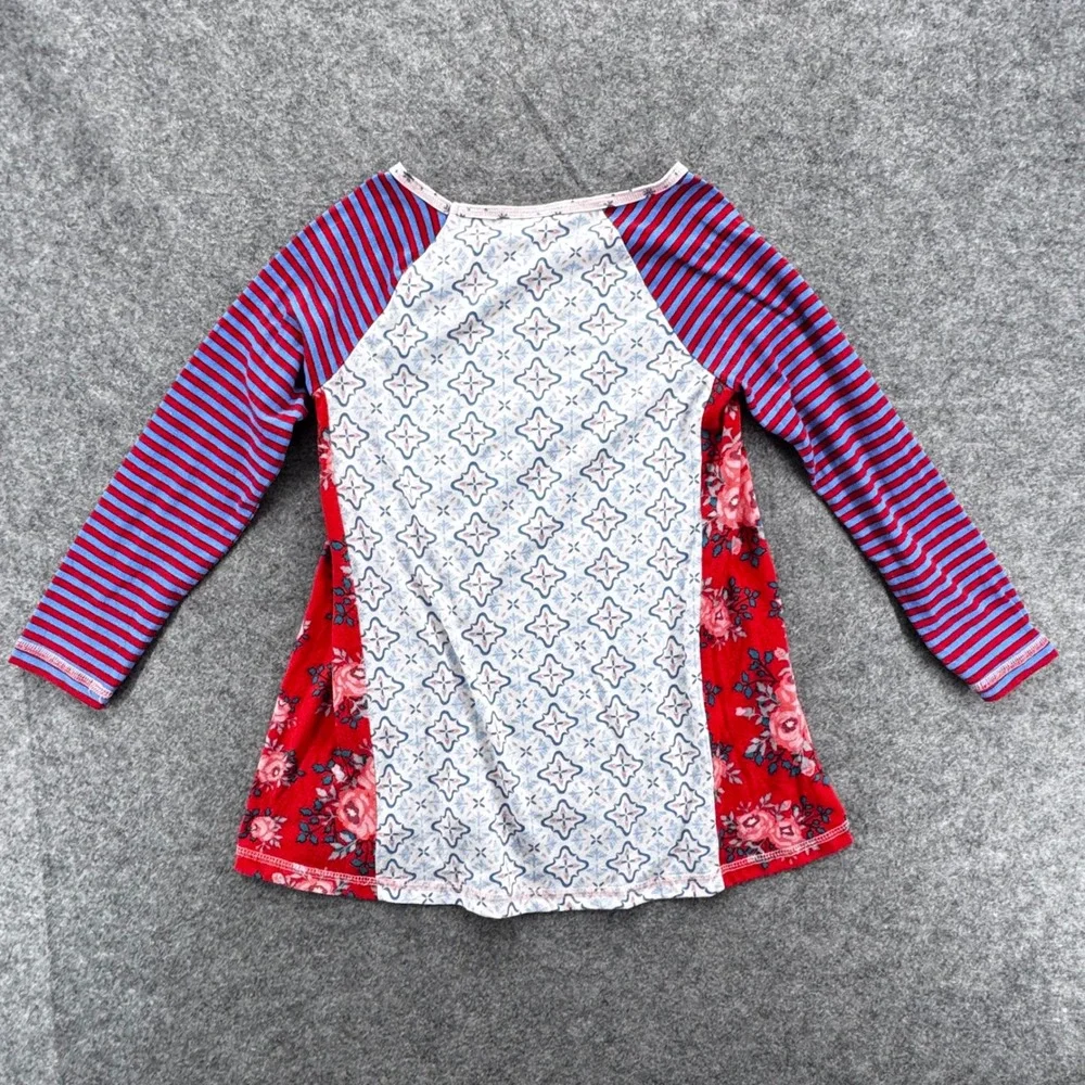 Matilda Jane Clothing Tween Girl Pajama Set Size‎ 8 Red Blue Sparkle Floral Snow